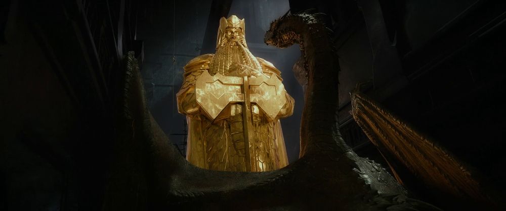 smaug and the giant statue of gold