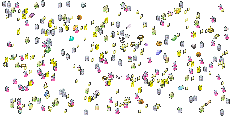 tous les objets de mon jeu